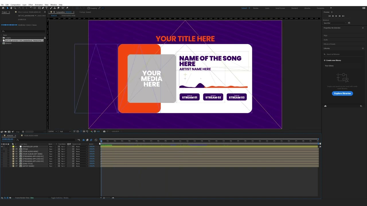 How to use and edit Music Visualizer Templates in After Effects
