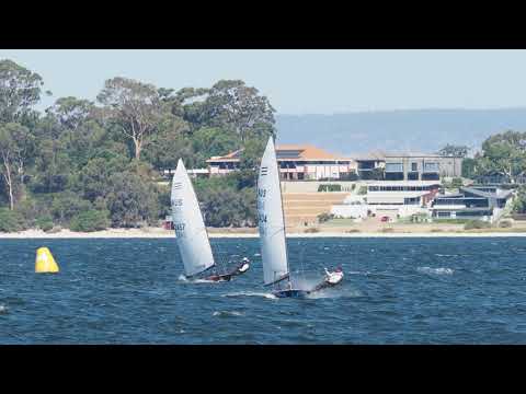 International Contender dinghy sailing masterclass in 25-30 knots on flat water in 4K