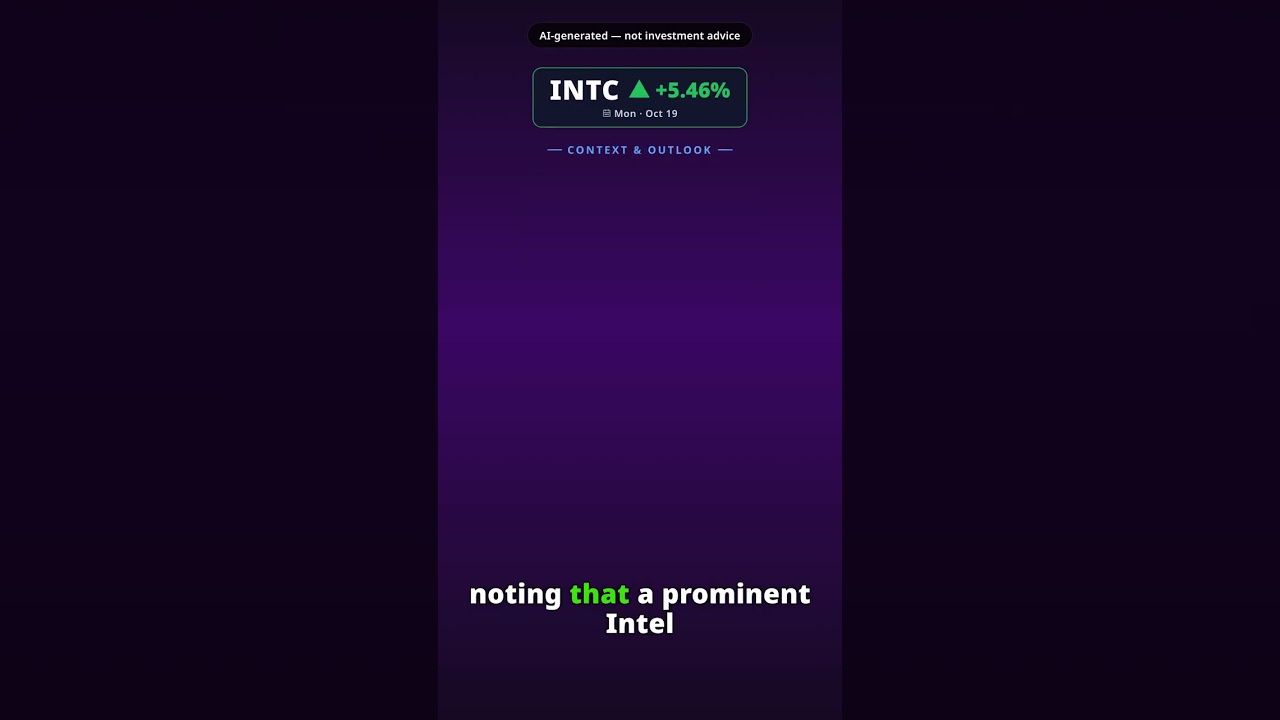 ¿Por qué acelera la acción de Intel hoy? INTC +5.46% (19 oct)
