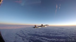 US Air Force F-15 Eagle Jets Intercept Russian Nav