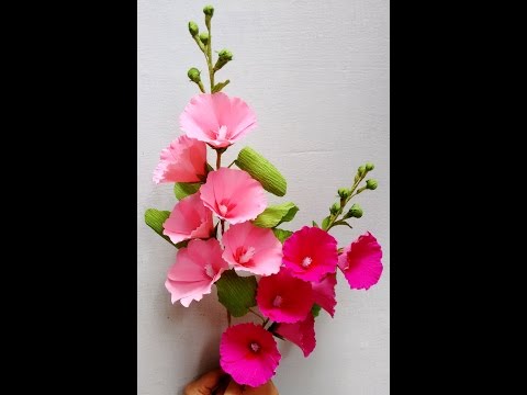 How to make Paper Flowers Hollyhock / Mallows (Flower # 62)