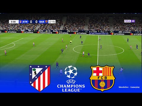 ATLETICO DE MADRID vs BARCELONA Live | UEFA Champions League 2026 UCL | Simulation PES 2021 Gameplay