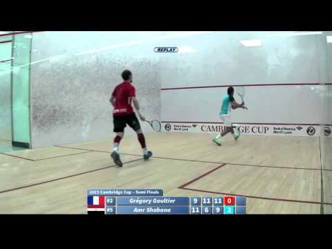 Amr Shabana fake drop shot 2015 Cambridge Cup Semi