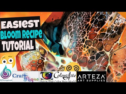 106. SIMPLIFIED RECIPE ARTEZA BLOOMS - SHELEEART TECHNIQUE -  ACRYLIC POURING BLOOM TECHNIQUE RECIPE