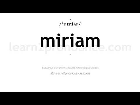 How to pronounce Miriam | English pronunciation