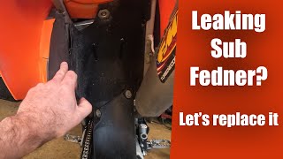 2-Stroke Sub Fender Broken and Leaking Mud? | How to Replace KTM 300 Sub-Fender / mud guard mud flap
