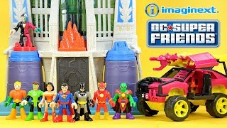 Imaginext DC Super Friends Hall of Justice w/ Batman & Superman Streets of Gotham Two-Face & SUV