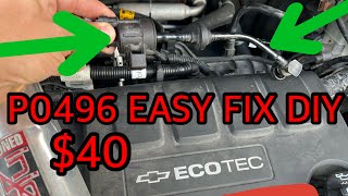 P0496 Don’t let the dealer scam you!!!Replace Evaporative Emissions Purge Control Valve Sonic cruze