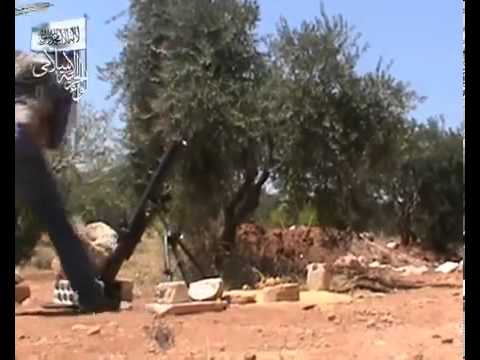 استهداف  قوات النظام بقذائف الهاون من قبل لواء الحرية الإسلامي في معمل القرميد في محافظة إدلب