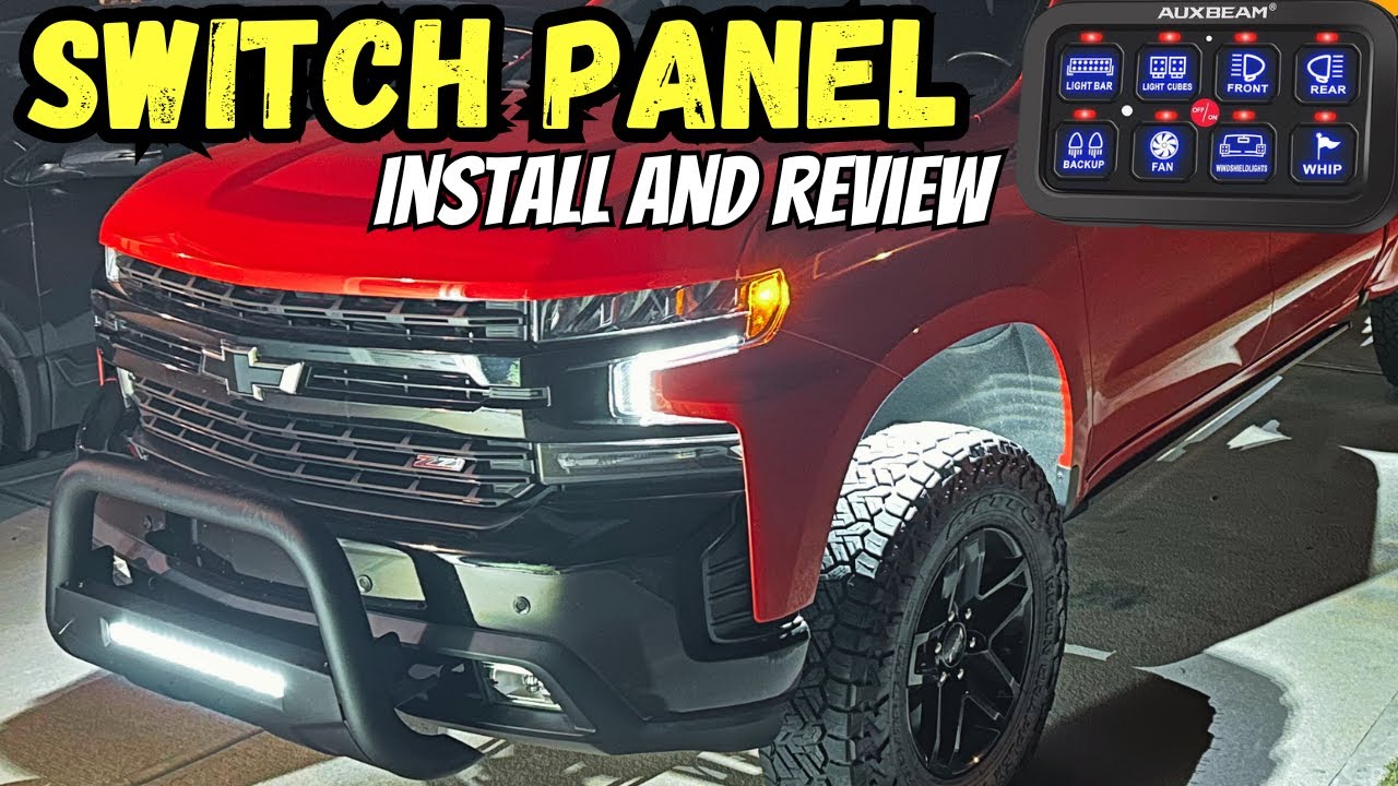 AUXBEAM 8 Gang Switch Panel Installation Chevy Silverado
