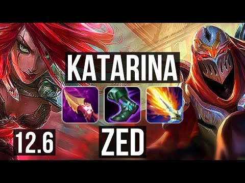 KATARINA vs ZED (MID) | 12 solo kills, 3.5M mastery, 900+ games, Dominating | BR Master | 12.6