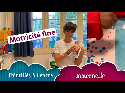 Pointillés au coton-tige. Motricité fine. Petite section de maternelle.