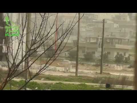 تدمير عربة عسكرية تابعة لقوات النظام من قبل كتيبة قوافل الشهداء التابعة لكتائب أحرار الشام في مدينة خان شيخون في ريف إدلب