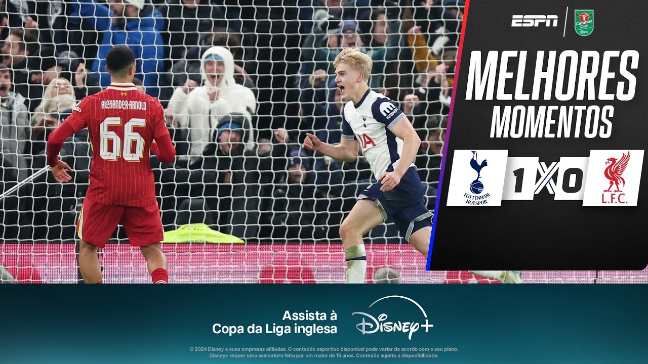 TOTTENHAM VENCE O LIVERPOOL no fim em jogo ELETRIZANTE na Copa da Liga Inglesa