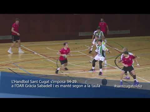 L’Handbol Sant Cugat s’imposa 34-29 a l’OAR Gràcia Sabadell i es manté segon a la classificació