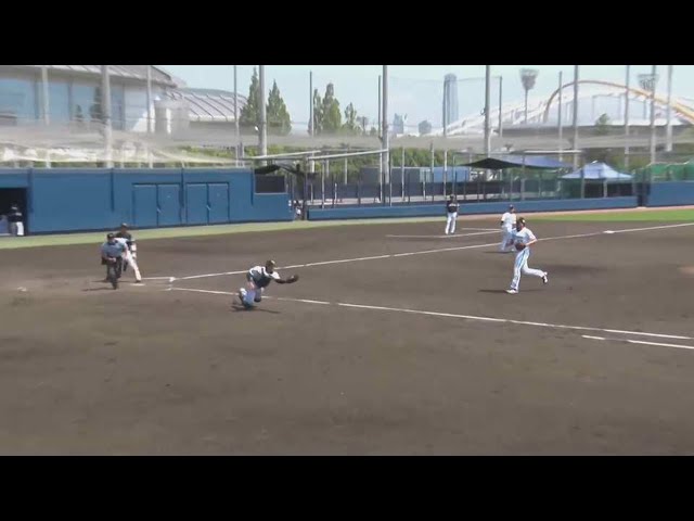 【ファーム】バファローズドラフト3位ルーキー・福永奨 果敢に飛び込んで好捕!! 2022年6月3日 オリックス・バファローズ 対 福岡ソフトバンクホークス