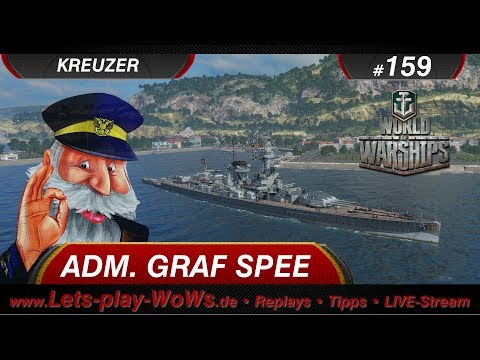 World of Warships Replay #159: Admiral Graf Spee [ 2 Kills | 100K ] deutsch