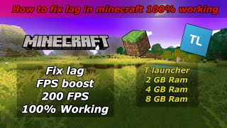 Lag Fix In Minecraft | FPS Boost | Tlauncher | 100% Working - Minecraft Lag Fix