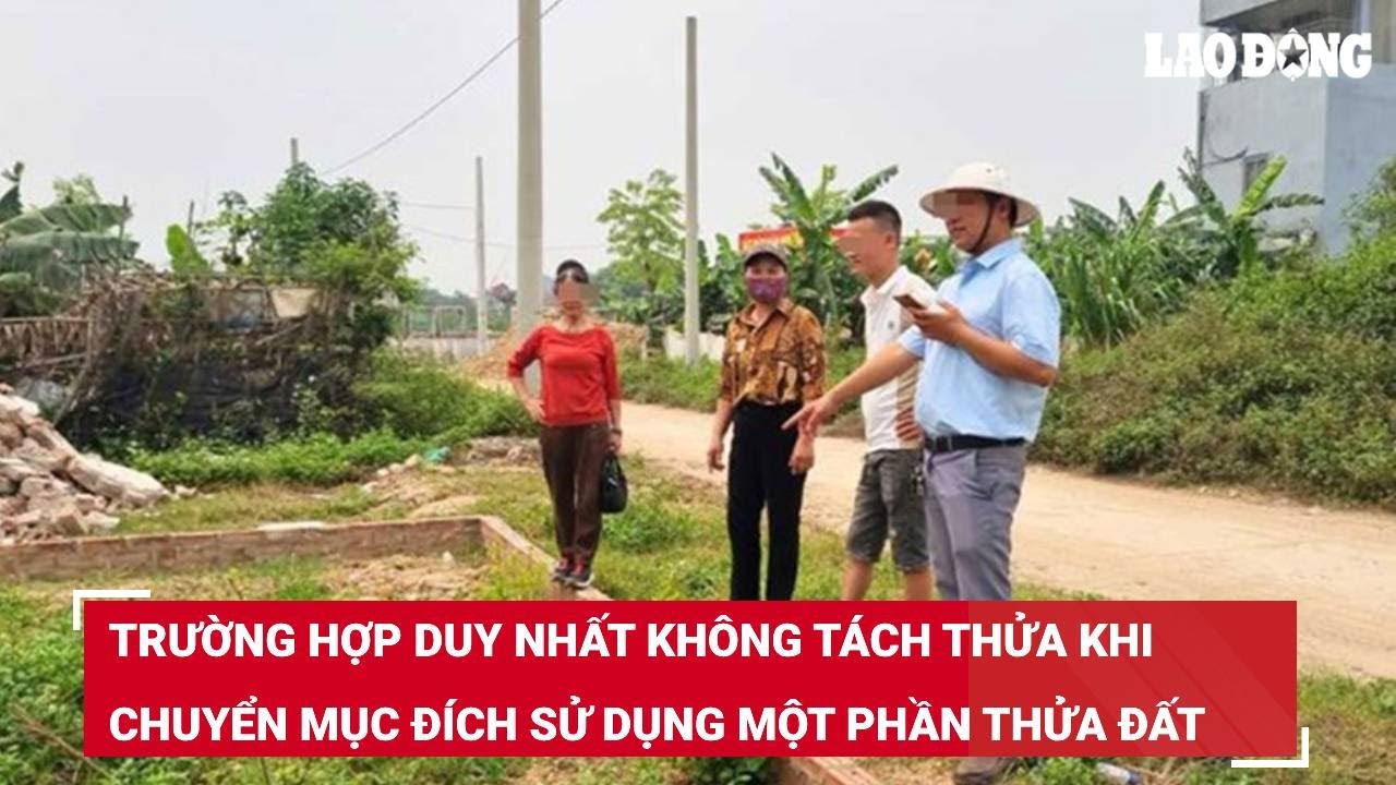 Trường hợp duy nhất không tách thửa khi chuyển mục đích sử dụng một phần thửa đất