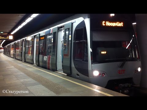 RET Metro SG3 in Beurs Rotterdam op lijn C tot Hoogvliet