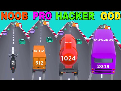 NOOB VS PRO VS HACKER VS GOD in 2048 Race |PLAYGAME24DIA
