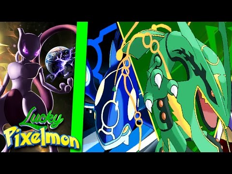 Minecraft : LUCKY PIXELMON - MEWTWO VS KYOGRE E RAYQUAZA ! QUEM CONSEGUIU VENCER ?!