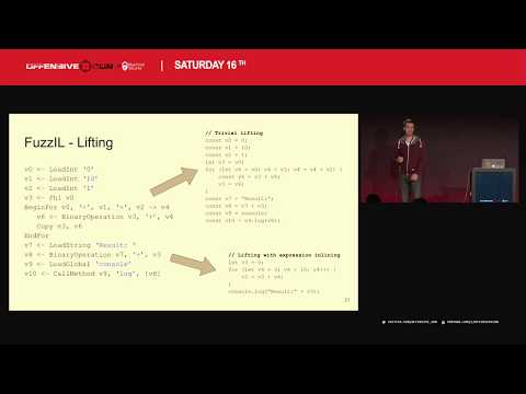 OffensiveCon19 - Samuel Groß - FuzzIL: Guided Fuzzing for JavaScript Engines