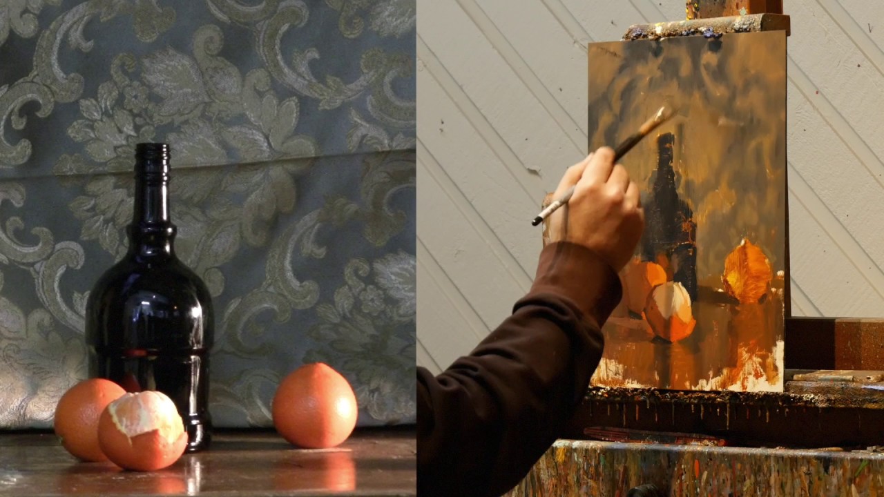 Orange Arrangement - Oil Painting by Jerry Markham