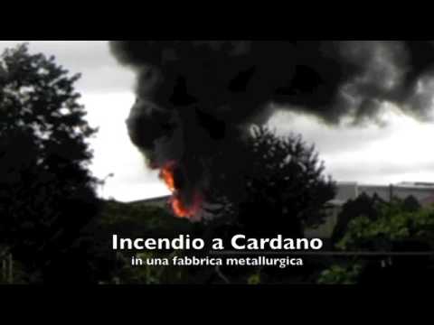 Incendio in fabbrica a Cardano al Campo