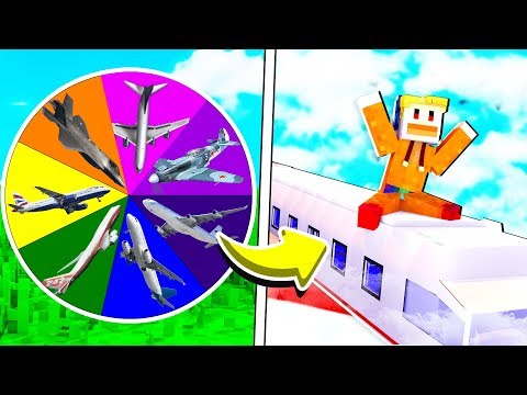 GIRA LA RULETA DE LA SUERTE Y GANA UN AVION DE LUJO EN MINECRAFT !! EL MEJOR AVIÓN DEL MUNDO