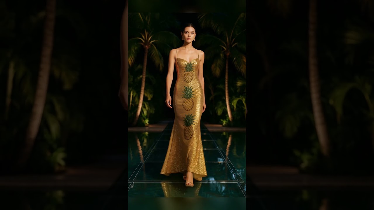 🍓🍍 Strawberry & Pineapple Fashion | Fruit-Inspired Runway Glam ✨ #shorts