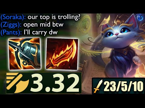 My whole team flamed me for picking Yuumi Top so I carried them all with 3.32 attack speed