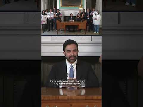 Mamdani speaks from George Washington's desk