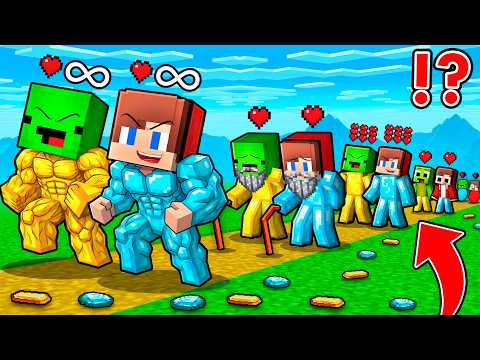 JJ and Mikey : GOLD vs DIAMOND Life Cycle Evolution in Minecraft ! - Maizen