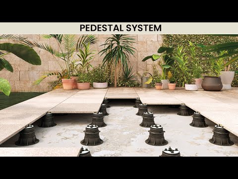 Pedestal System: laying of raised floor directly on the supports