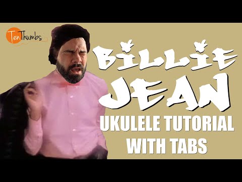 Billie Jean - Michael Jackson - Ukulele Tutorial with bass riff, tabs, low G tabs