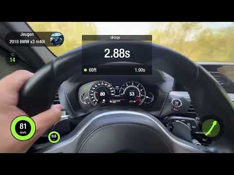 BMW 2018 x3 m40i ,mhd stage 2, 0-100 kmh acceleration with dragy