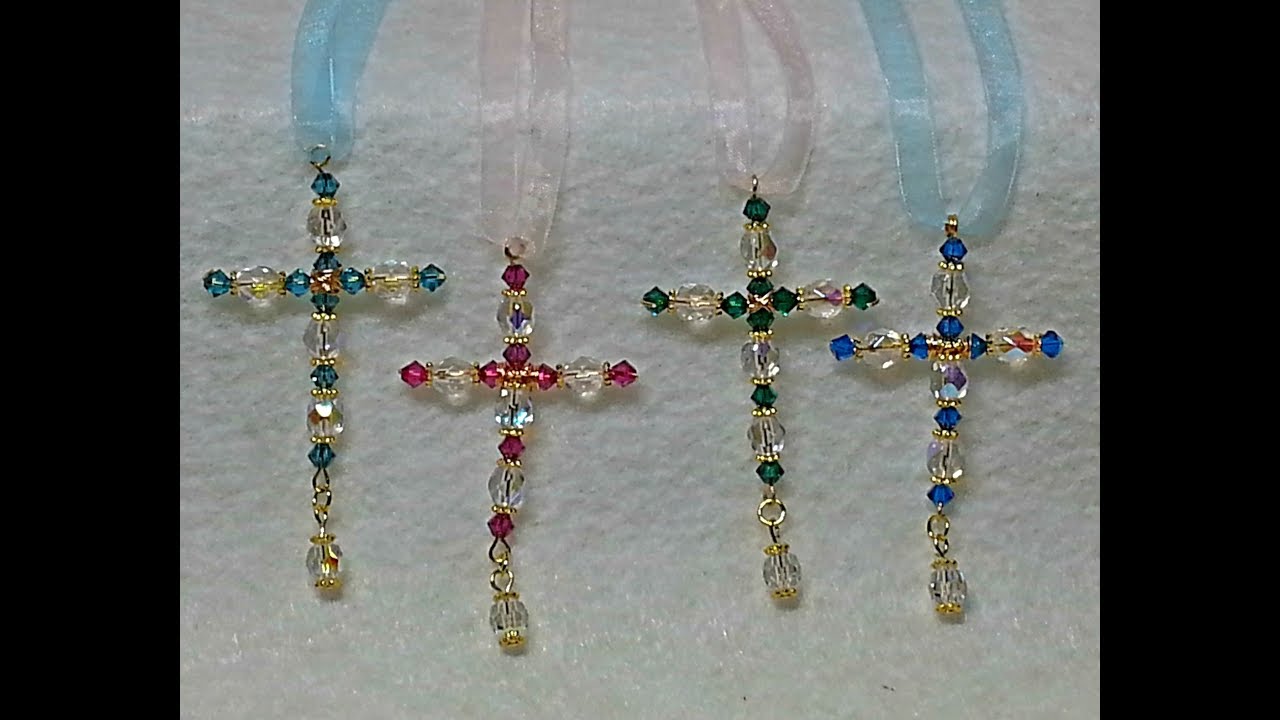 DIY~Make Beautiful And Simple Beaded Cross Ornaments For Christmas!