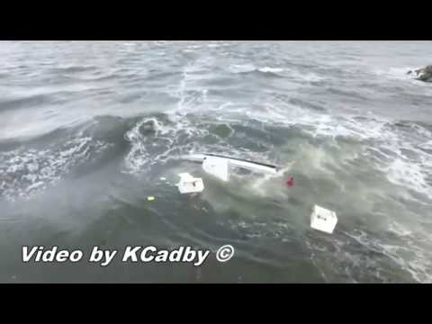 Drone captures capsizing boat, amazing rescue