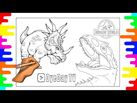 👀 Triceratops coloring page | Dinosaurs Coloring Pages | Ttriceratops vs T Rex