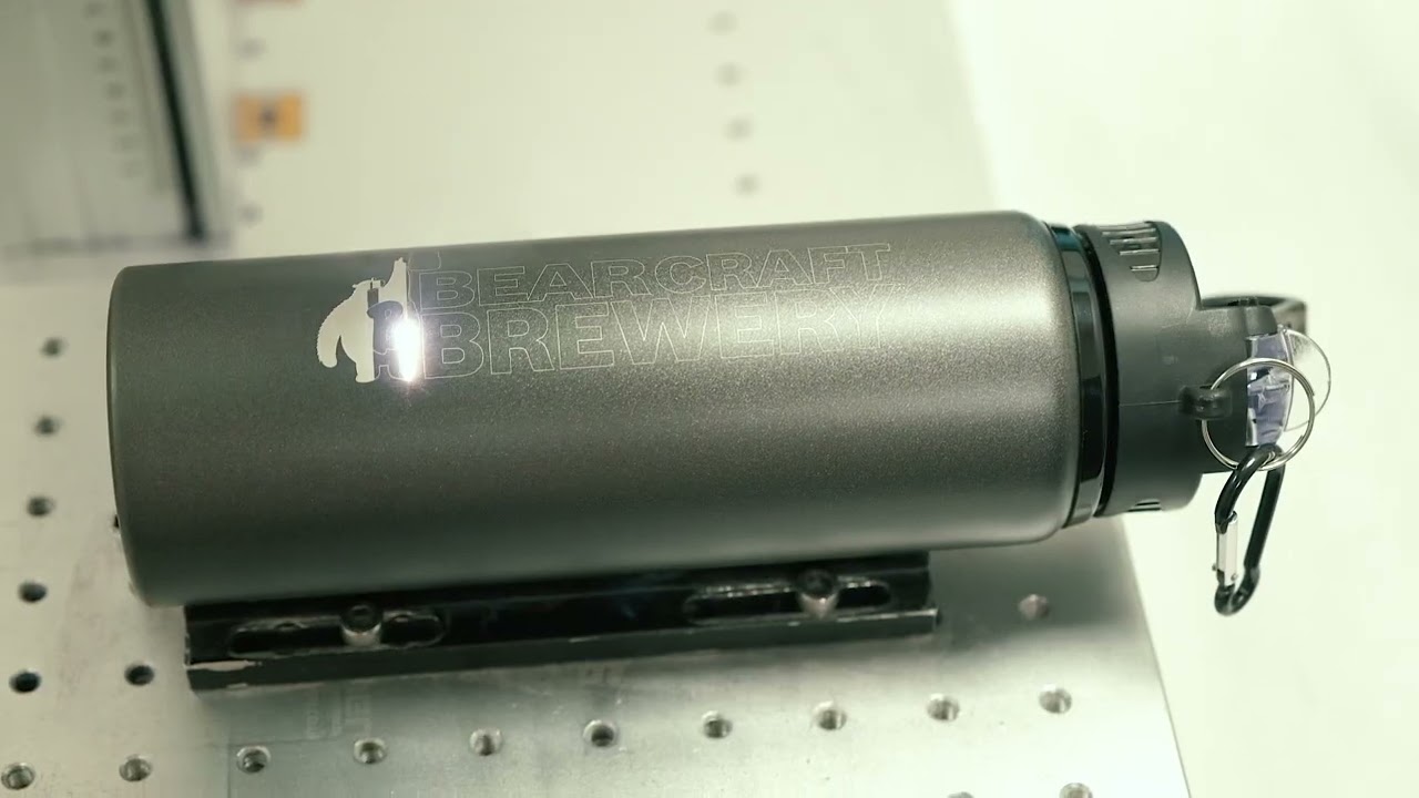 Laser engraving on branded stainless steel drinkware