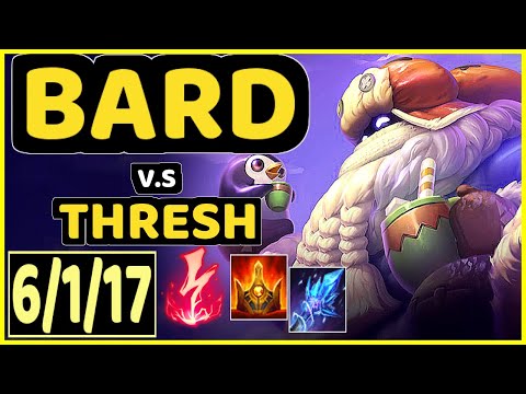 PLASMA LEMON (BARD) vs THRESH - 6/1/17 KDA BOTTOM SUPPORT GAMEPLAY - EUW Ranked GRANDMASTER