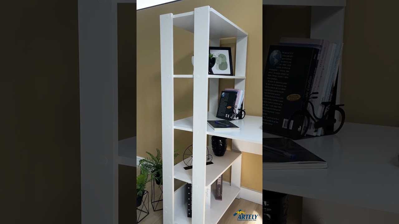Thumbnail do vídeo - Escrivaninha com Estante Match - Branco