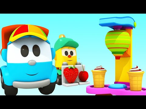 Leo der Lastwagen 🍦🍨Wir bauen eine Eismaschine. Zeichentrickfilm auf Deutsch