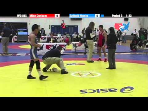 60 KG Consolation R2 - Mike Dunkum (UNA) vs. Batbold Nomin (MGL)