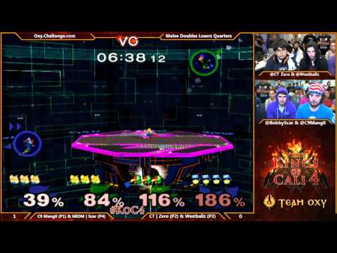 KOC 4 - C9 Mango & MIOM | Scar Vs. CT | Zero & Westballz - SSBM Doubles Losers Quarters - Melee