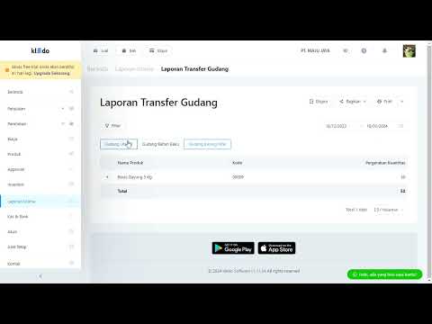 Laporan Transfer Gudang