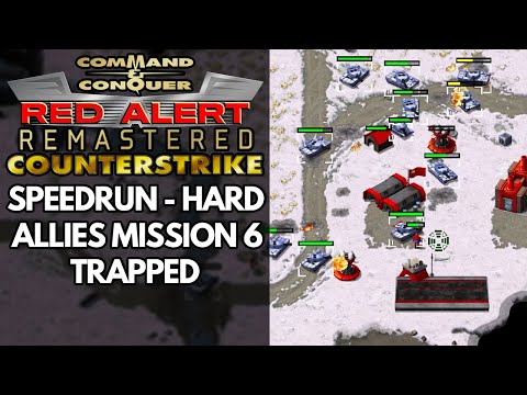 Red Alert Remastered Counterstrike - Allies Mission 6 - Speedrun (Hard) - Trapped