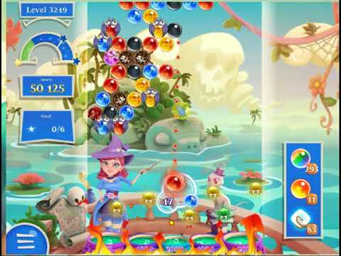Bubble Witch 2 Saga Level 3249 with no booster & 3 bubbles left