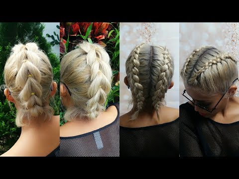 2 peinados para cabello corto: trenzas con coletas y trenzas boxeadoras